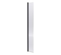Balterley Shebdon Contemporary Bathroom 8mm Fluted Glass Hinged Flipper Screen, 1950 X 322 X 27mm, Matt Black