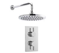 Balterley Shower Bundle Concealed Round Twin Valve Arm Head Kit Chrome in Silver Balterley Silver