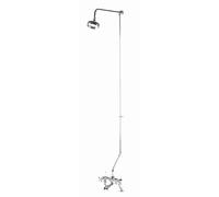 Balterley Shower Riser Rail Kit, Round Showerhead with Swivel Spout Rigid Shower Riser Kit, Traditional Rigid Rail Risers for Bathroom Showers, Rails for Showerhead - 70 x 590 x 1750mm (Chrome)