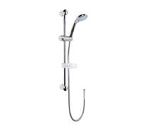 Balterley Shower Riser Rail Kit with Multi Function Shower Head & Outlet Elbow, Round Adjustable Rail Riser, Handset & Outlet Elbow, Wall Mount Slide Rails Set for Bathroom - 168 x 71 x 595mm (Chrome)