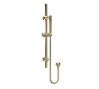 Round Slide Rail Shower Kit with Outlet Elbow - Brushed Brass