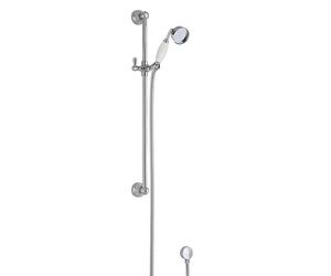 Balterley Shower Riser Rail Kit with Single Function Shower Head & Outlet Elbow, Traditional Adjustable Rail Riser, Handset & Outlet Elbow, Wall Mount Slide Rails Set - 70 x 150 x 750mm (Chrome)