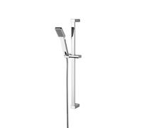 Balterley Shower Riser Rail Kit with Single Function Shower Head, Square Adjustable Rail Riser & Handset, Wall Mount Slide Rails Set, Handheld Showerhead for Bathroom - 660 x 70 x 700mm (Chrome)