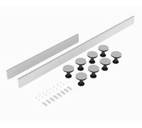 Balterley Shower Tray Riser Kit, 2 White Panels, 8 Pack of Legs, Clips & Screws, Leg Set & Plinth Kit for 1100mm to 1200mm Rectangular Trays, Tray Plinth & Legs - 1800 x 105mm & 1000 x 105mm (White)
