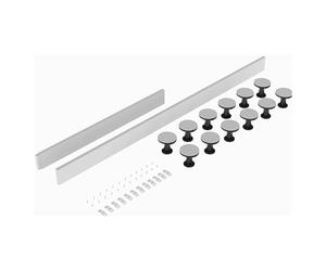 Balterley Shower Tray Riser Kit, 2 White Panels, 12 Pack of Legs, Clips & Screws, Leg Set & Plinth Kit for 1300mm to 1800mm Rectangular Trays, Tray Plinth & Legs - 1800 x 105mm & 1000 x 105mm (White)