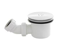 Balterley Shower Tray Waste with Drain Cover, Round Shower Trap Cover, Waste Replacement for Bathroom Tray, Drain Covers for Bathroom Trays, Trap Covers Replacement - 116 x 116 x 99mm (White)