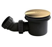 Balterley Shower Tray Waste with Drain Cover, Round Shower Trap Cover, Waste Replacement for Bathroom Tray, Drain Covers for Bathroom Trays, Trap Covers Replacement - 116 x 116 x 99mm (Brushed Brass)