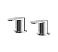 Balterley Side Valves for Bath, Deck Mounted Valve for Bath Filler Spout, Round Body with Round Lever Design, Deck Mounted 3/4" Chrome Side Valves - 35 x 80 x 54 mm (Chrome)