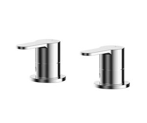 Balterley Side Valves for Bath, Deck Mounted Valve for Bath Filler Spout, Round Body with Round Lever Design, Deck Mounted 3/4" Chrome Side Valves - 35 x 75 x 54 mm (Chrome)