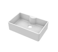 Balterley Single Bowl Butler Kitchen Sink Tap Ledge No Overflow No Tap Hole in White Balterley White