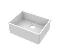Balterley Single Bowl Butler Kitchen Sink with Overflow No Tap Hole 595mm in White Balterley White
