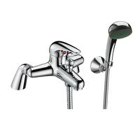 Balterley Single Lever Deck Mounted Bath shower Mixer Tap with Shower Kit Chrome in Silver Balterley Silver