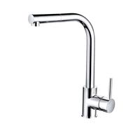 Balterley Single Lever Pull-Out Kitchen Mixer Tap Rounded Swivel Spout, Chrome in Silver Balterley Silver