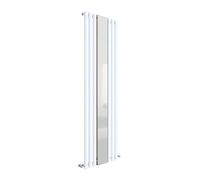 Balterley Single Panel Vertical Radiator with Mirror, White Radiator, Rounded Vertical Panel Radiator, Central Heating Radiators for Bathroom, Kitchen - 499mm x 1800mm, 2566 BTU (Gloss White)