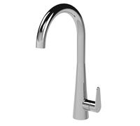 Balterley Kitchen Tap with Single Lever Handle, Mono Kitchen Mixer Tap, Chrome Mono Mixer Taps for Sink, Tapered Base with Curved Swivel Spout Taps for Sink - 90 x 245 x 370mm (Chrome)