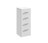 Balterley Slimline 4 Drawer Unit - 300mm - Gloss White