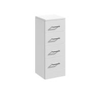 Balterley Slimline 4 Drawer Unit - 300mm - Gloss White