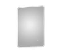 Balterley LED Bathroom Mirror with Demister, Touch Sensor Bathroom Mirrors, Rounded Corners Rectangular Ambient LED Mirror Illuminated, Splash Proof Mirrors for Bathrooms - 500 x 700 mm (Chrome)