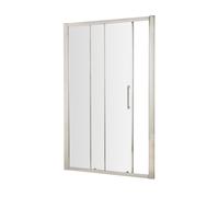Balterley Kinvaston 1400mm Single Sliding Shower Door With 8mm Glass, Bar Handle & Easyfit Assembly System - Chrome