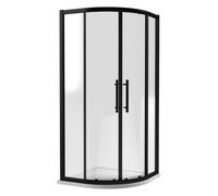 8mm Toughened Safety Glass Shower Quadrant Black 900mm Balterley Black One Size