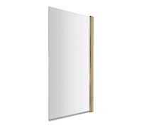 Balterley Square 6mm Toughened Safety Glass Hinged Bath Screen Brushed Brass in Metallics Balterley Metallics