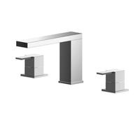 Balterley Square Deck 3 Mounted Tap Hole Bath Filler Tap Chrome in Silver Balterley Silver