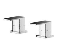Square Deck Mounted 3/4" Chrome Side Valves Chrome