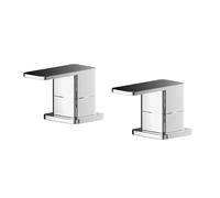 Balterley Side Valves for Bath, Deck Mounted Valve for Bath Filler Spout, Square Body with Square Lever Design, Deck Mounted 3/4" Chrome Side Valves - 50 x 80 x 55 mm (Chrome)