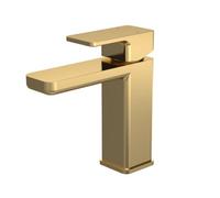 Balterley Square Mono Basin Mixer Tap & Push Button Waste - Brushed Brass