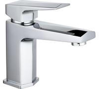 Square Mono Basin Tap & Push Button Waste - Chrome