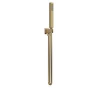 Square Outlet Elbow, Parking Bracket & Shower Handset - Brushed Brass