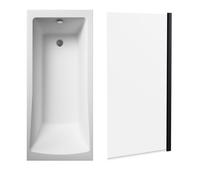 Balterley Square Single Ended 1700x700 with Black Screen in White Balterley White