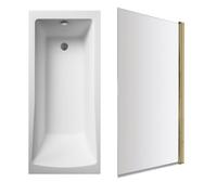 Square Single Ended 1700x700 with Leg Set & Brushed Brass Screen