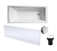 Balterley Square Single Ended 1700X700 With Leg Set & Chrome Waste & Front Bath Panel