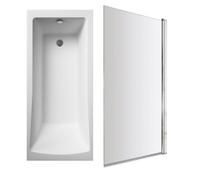 Balterley Square Single Ended Bath And Square Bath Screen - 1700 X 700mm