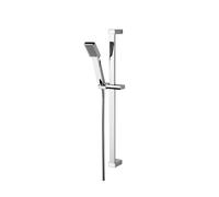 Balterley Shower Riser Rail Kit with Single Function Shower Head, Square Adjustable Rail Riser & Handset, Wall Mount Slide Rails Set, Handheld Showerhead for Bathroom - 660 x 70 x 700mm (Chrome)