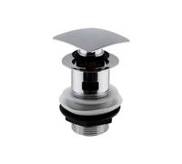 Square Slotted Push Button Basin Waste - Chrome