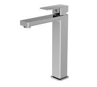 Balterley Tall Basin Mixer Tap, Mono Bathroom Taps, High Rise Monobloc Basin Sink Mixer Tap with Lever Handle, Square Body, Flat Square Spout Sink Taps for Cloakroom - 50 x 190 x 271mm (Chrome)