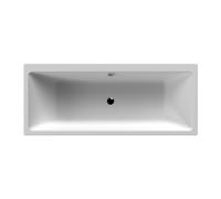 Balterley 1800 x 800mm Square Shower Bath with Legs, Straight Double Ended Gloss White Soaking Shower Bath, Acrylic Baths for Bathrooms, Thin Edge Square, Adjustable Leg Set, Soaking Bathtub (White)