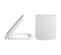 Balterley Square Toilet Seat Soft Close, Top Fix Soft Close Toilet Seat White, Rounded Square Seats for Toilets with Adjustable Hinges & Quick Release for Easy Cleaning - 430x355mm (Gloss White)