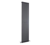 Square Vertical Single Panel Radiator 2307 BTU Anthracite 1800x354mm Balterley Grey One Size