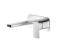 Balterley Square Wall Mount 2 Tap Hole Basin Mixer Tap Back Plate Chrome in Silver Balterley Silver