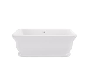 Balterley Stallington Freestanding Luxury Straight Square Double Ended Bath, 1804 x 850mm - Gloss White