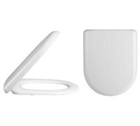 Balterley D Shape Toilet Seat Soft Close, Top Fix Soft Close Toilet Seat White, Curved D Shape Seats for Toilets with Adjustable Hinges & Quick Release for Easy Cleaning - 365 x 465 x 47 mm (White)
