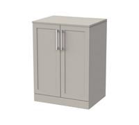 Balterley Stonnall Traditional Floor Standing 2 Door Vanity Unit With Laminate Worktop, 600mm, Pebble Grey