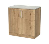 Balterley Stonnall Traditional Floor Standing 2 Door Vanity Unit With Marble Plaster Laminate Worktop, 800mm, Autumn Oak