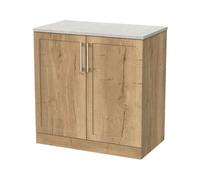 Balterley Stonnall Traditional Floor Standing 2 Door Vanity Unit With White Sparkle Laminate Worktop, 800mm, Autumn Oak