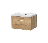 Balterley Stonnall Traditional Wall Hung 1 Drawer Vanity Unit With 0 Tap Hole Fireclay Basin, 600mm, Autumn Oak