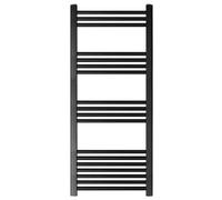 Straight Heated Heated Towel Rail Radiator, 811W, 600 x 1200mm, Matt Black