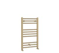 Balterley Straight Towel Radiator with Round Rails 800mm x 500mm - Brushed Brass in Metallics Balterley Metallics